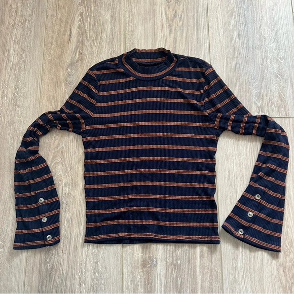 O'Neill Roberts Long Sleeve Ribbed Mock Neck Top size Medium - Picture 5 of 8